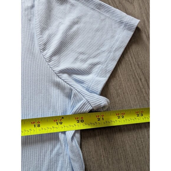 Nine West Soft Spun Light Blue Ribbed Short Sleeve Crewneck T-Shirt XXL - Picture 8 of 8